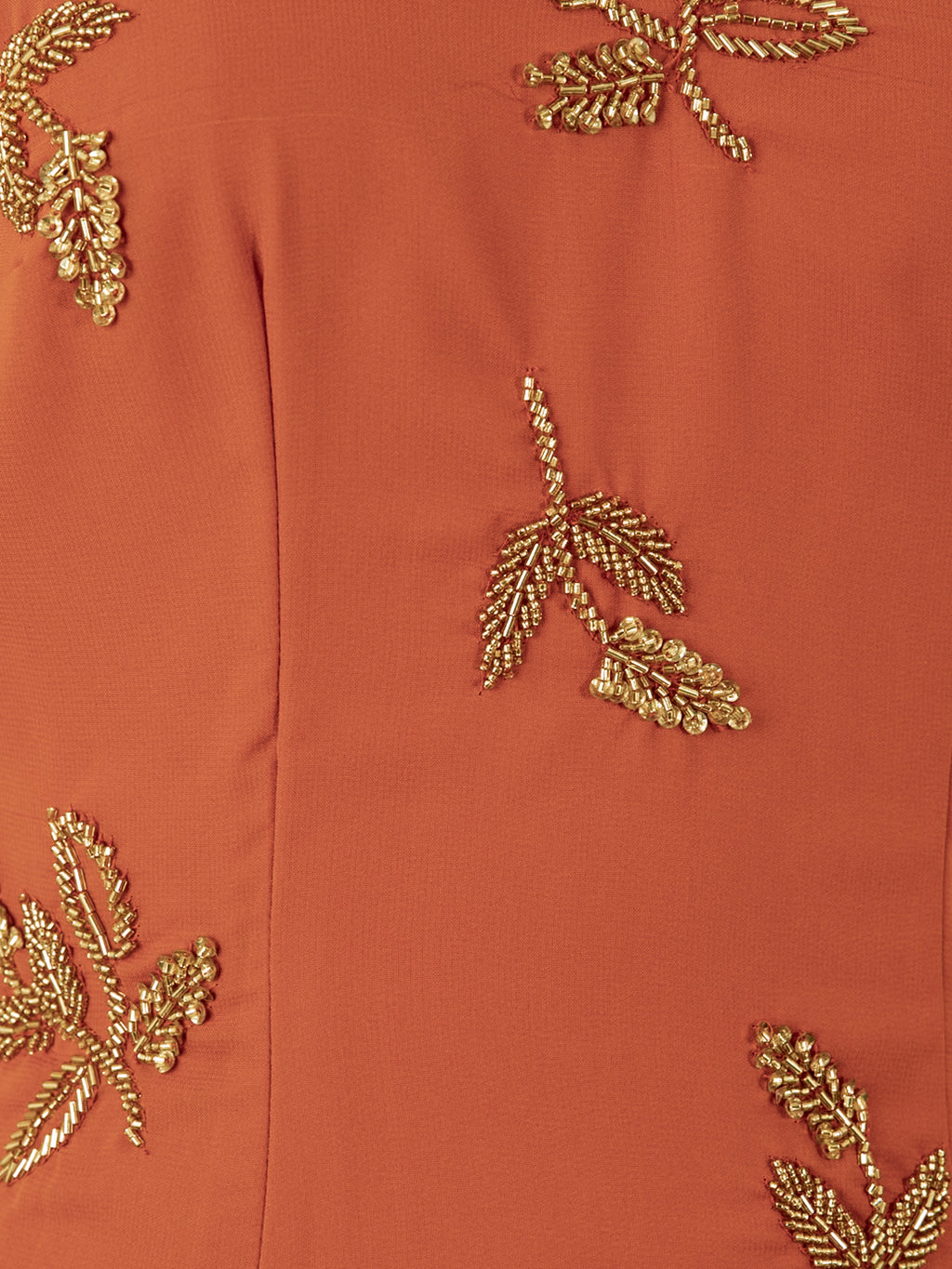 Maya Burnt Orange Embellished Halter Neck & Open Back Maxi Dress