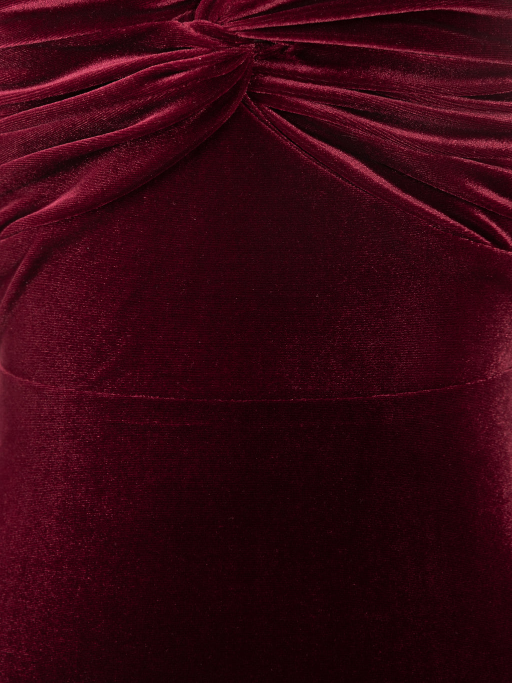 Maya Cranberry Twist Front Bardot Velvet Maxi Dress