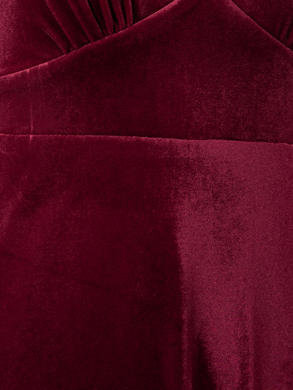 Maya Cranberry V Neck 3/4 Flute Sleeve Velvet Maxi Dress