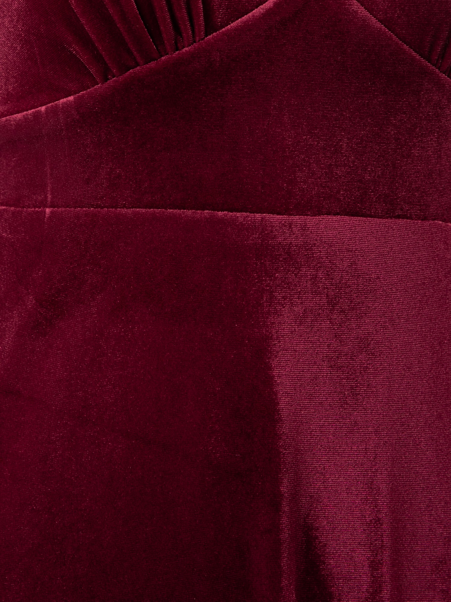 Maya Cranberry V Neck 3/4 Flute Sleeve Velvet Maxi Dress