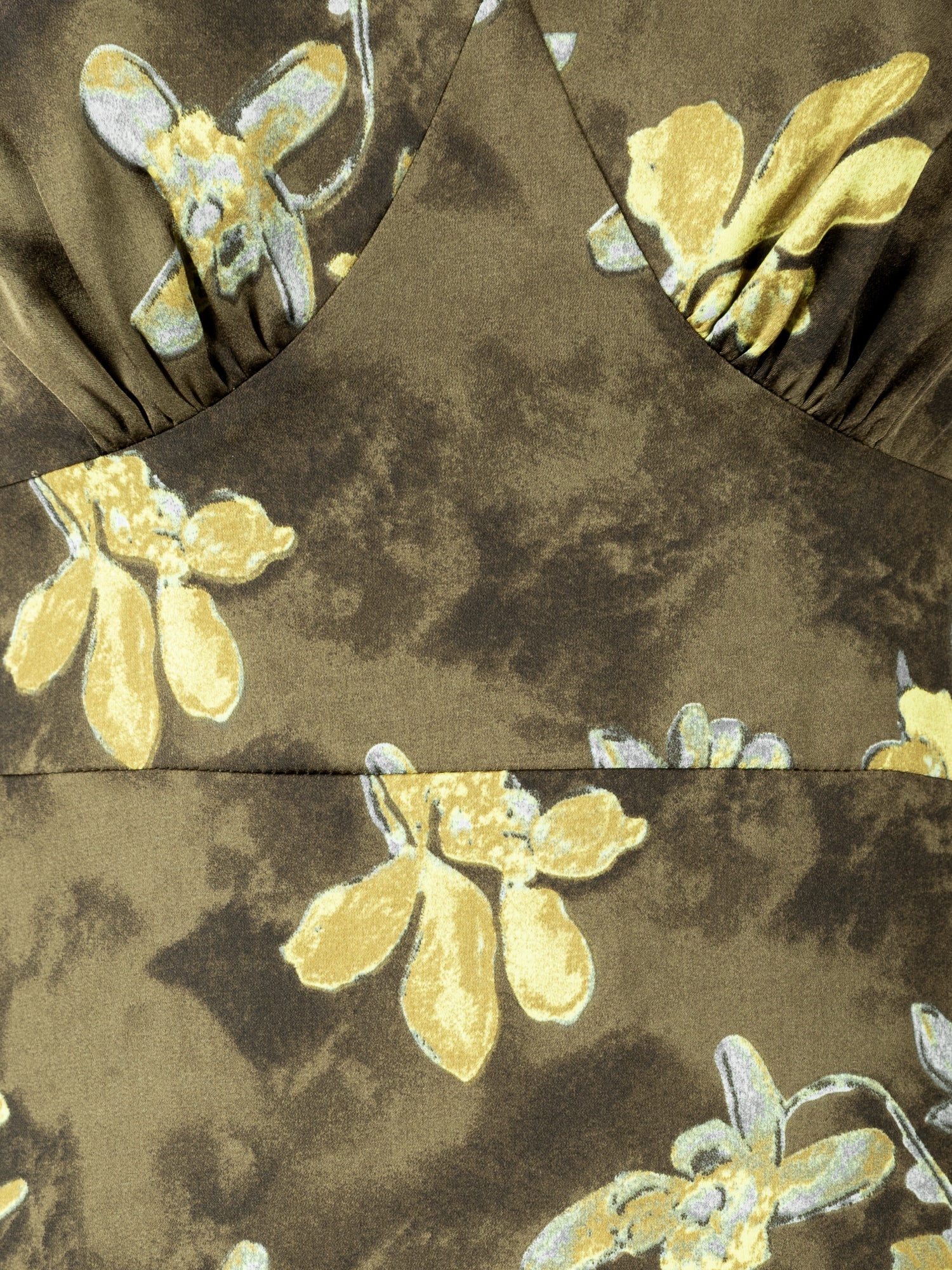 Lovedrobe Olive Floral Flutter Sleeve Tiered Midaxi Dress