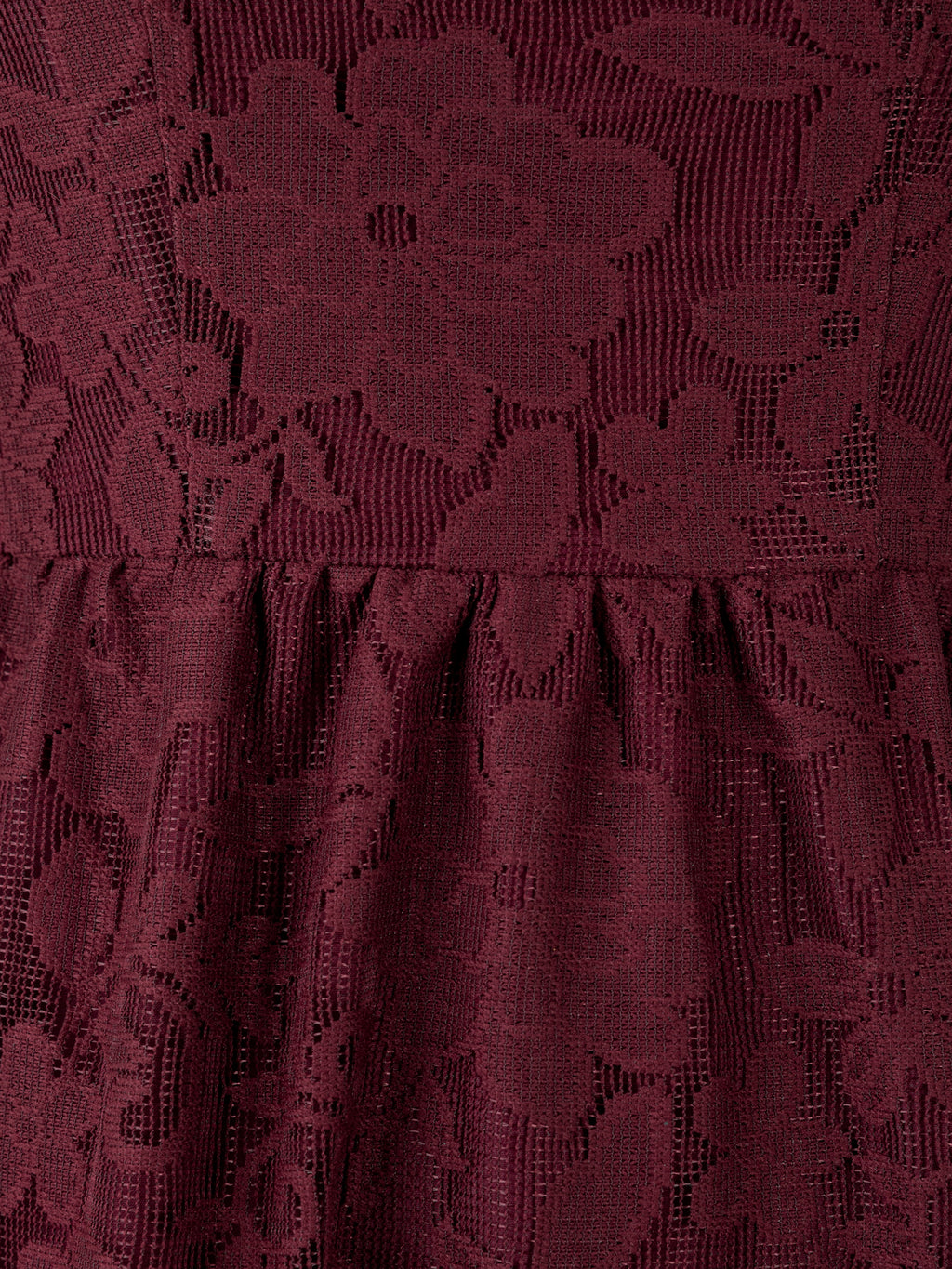 Lovedrobe Berry Floral Mesh Lace Square Neck Midaxi Dress
