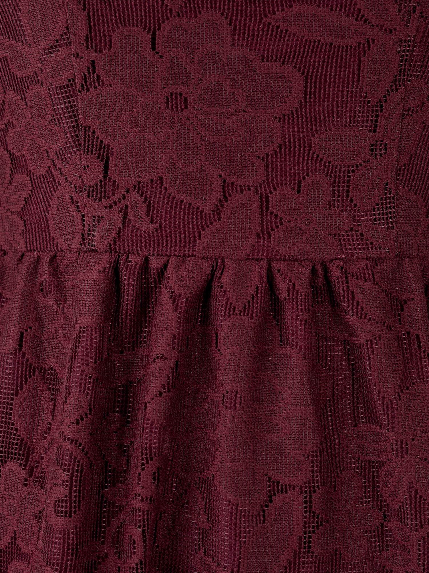 Lovedrobe Berry Floral Mesh Lace Square Neck Midaxi Dress