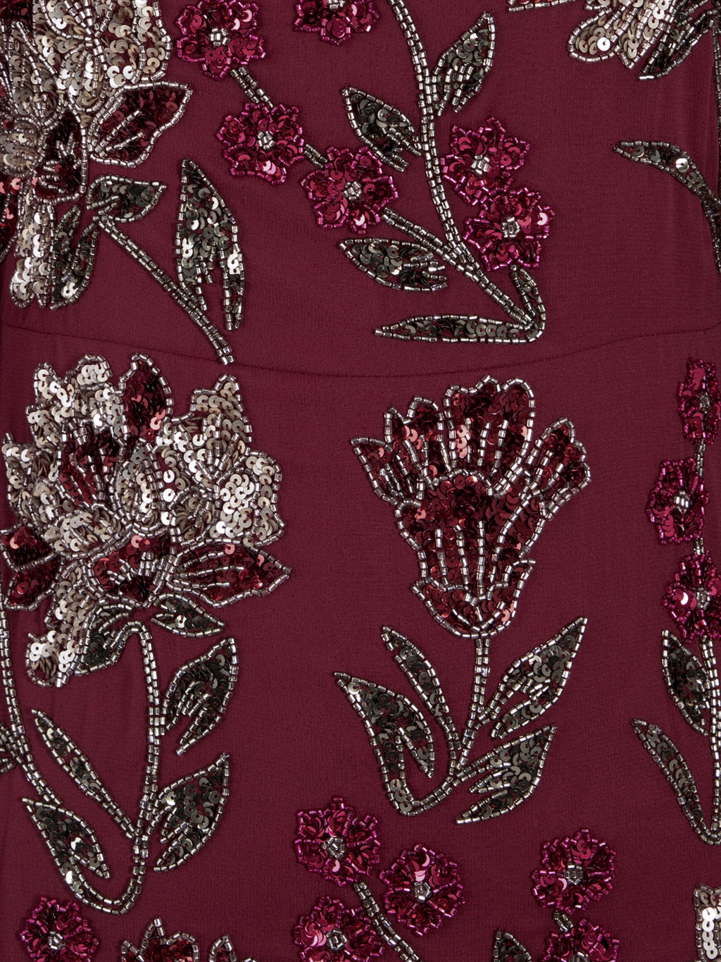 Maya Ruby Embellished Blouson Sleeve Ruffle Maxi Dress