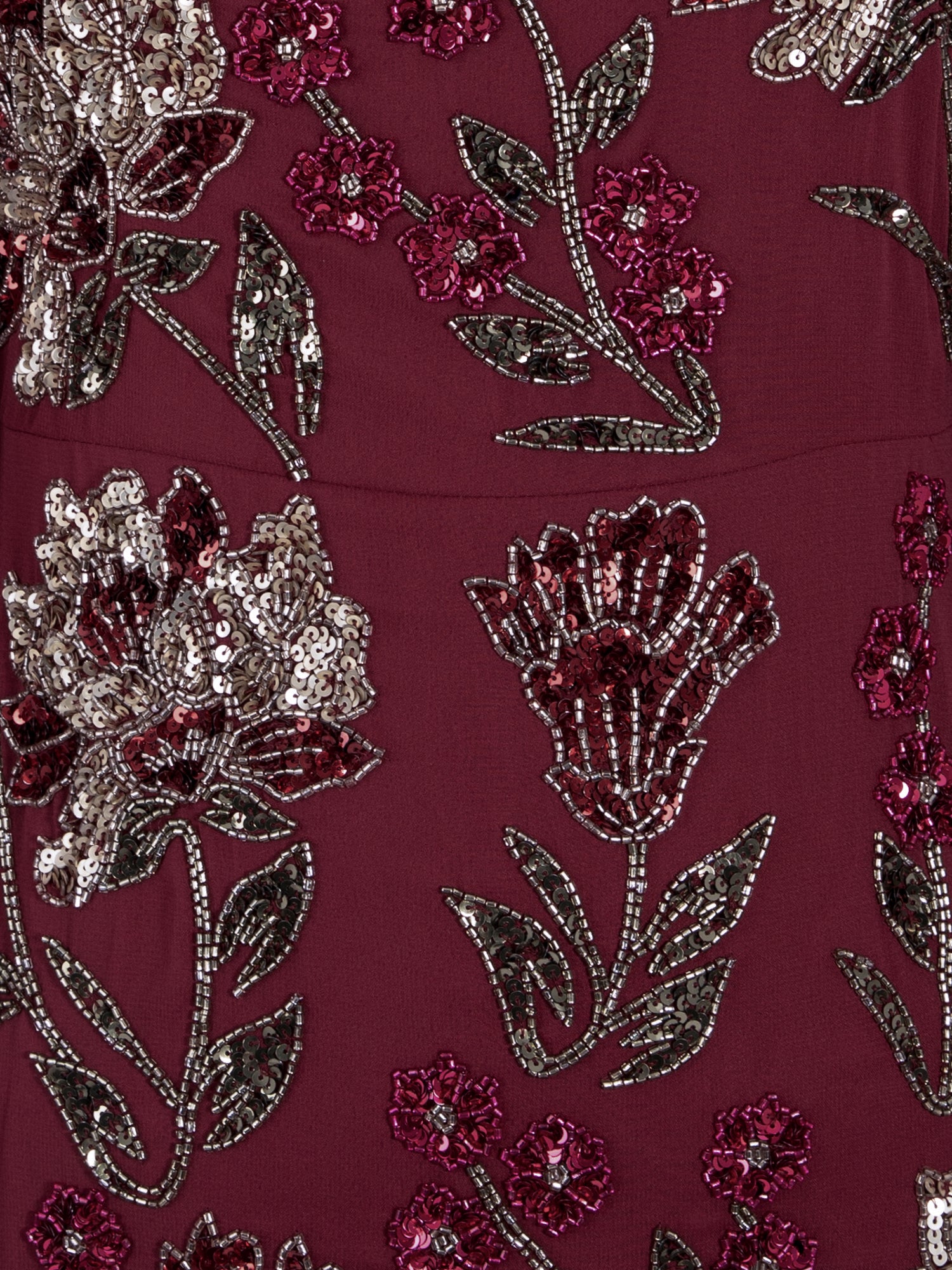 Maya Ruby Embellished Blouson Sleeve Ruffle Maxi Dress