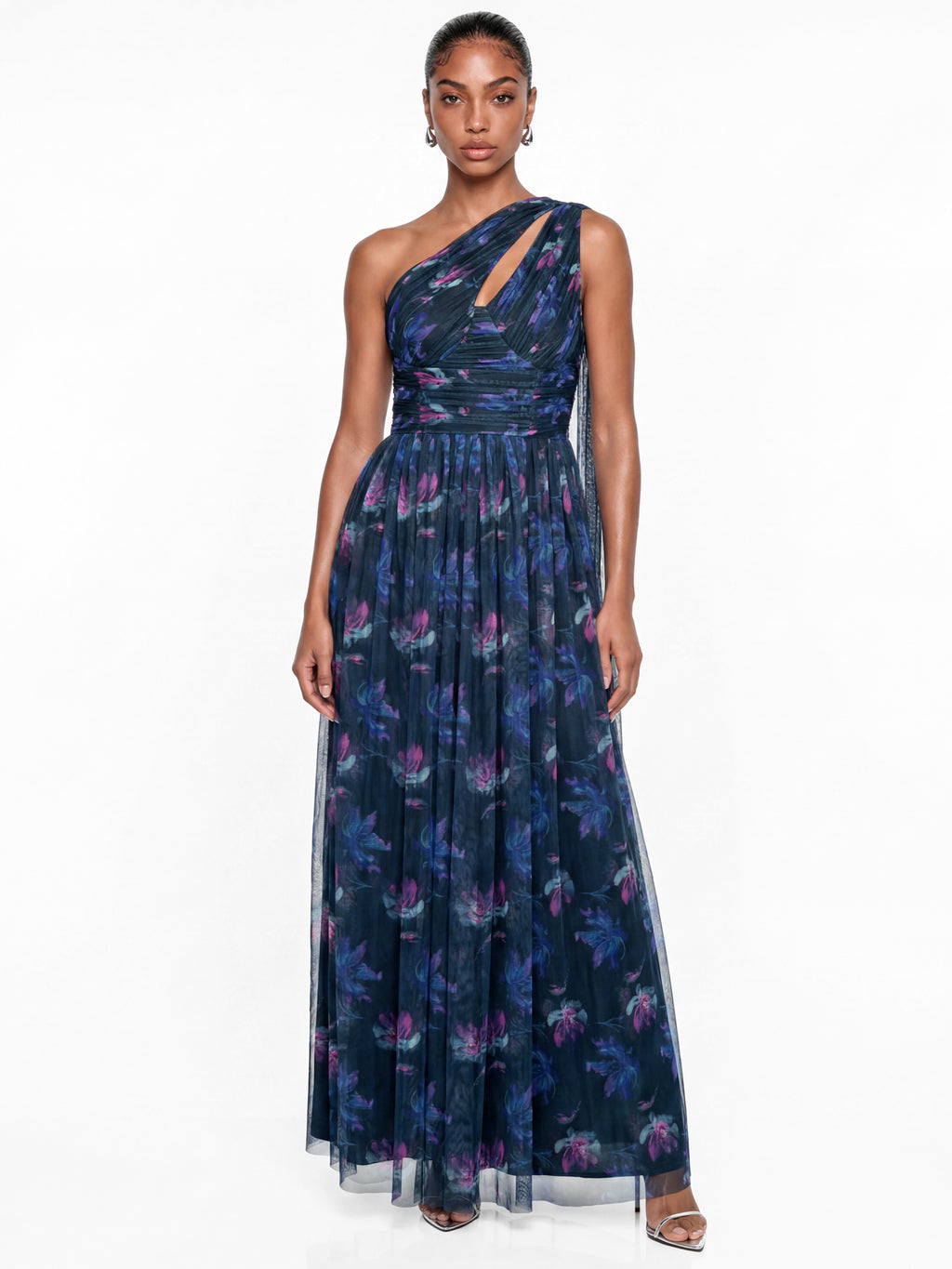 Anaya With Love Recycled Floral Print One Shoulder Maxi Dress