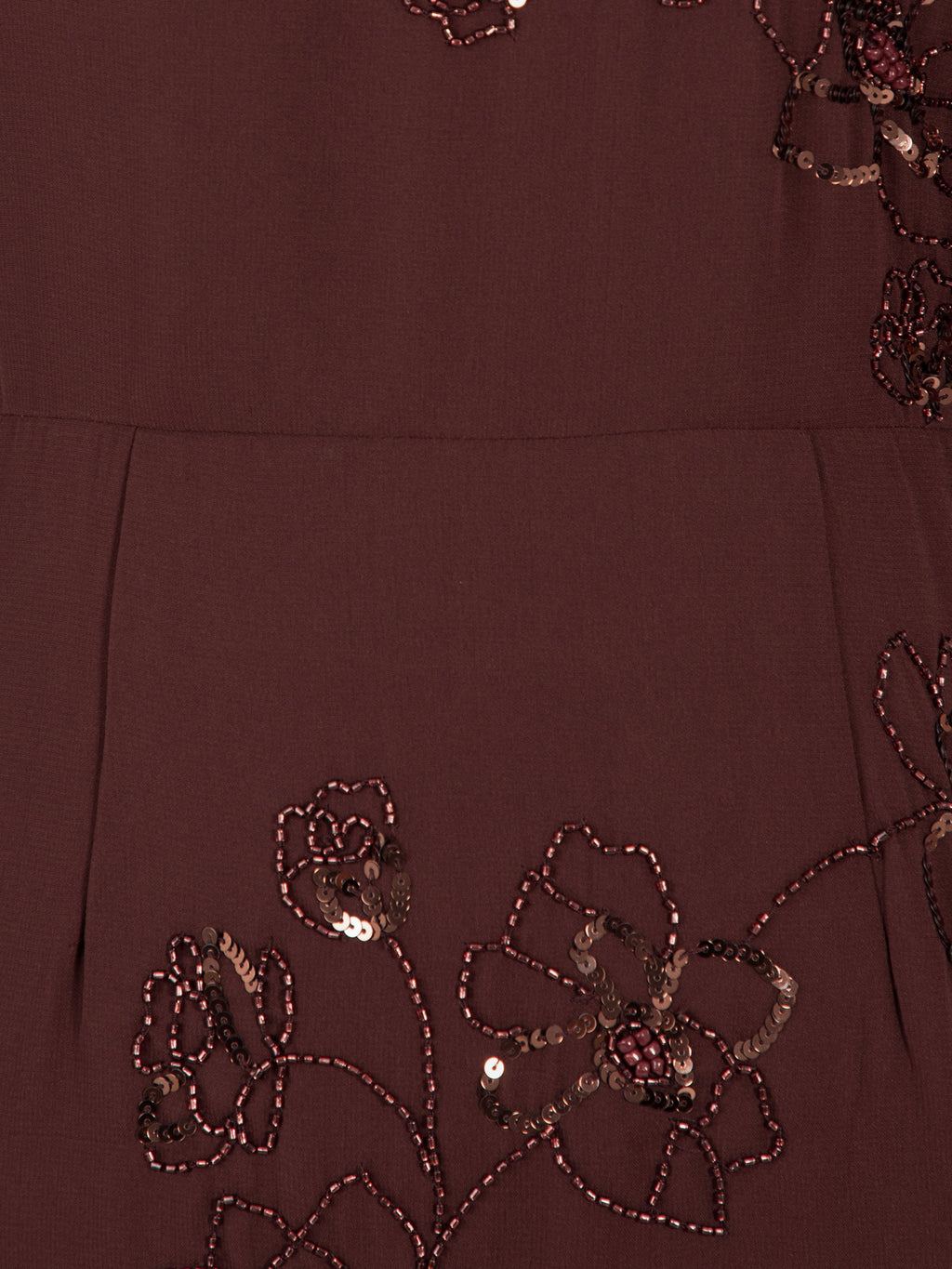 Maya Espresso Floral Embellished Angel Sleeve Maxi Dress