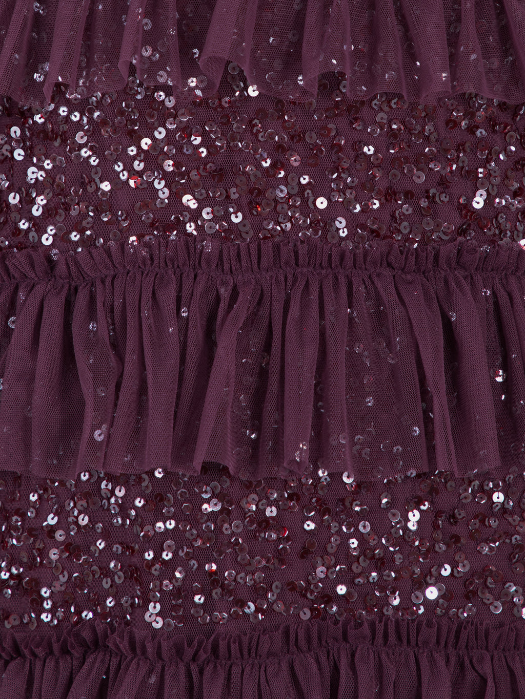 Maya Berry Embellished Ruffle Tiered Maxi Dress