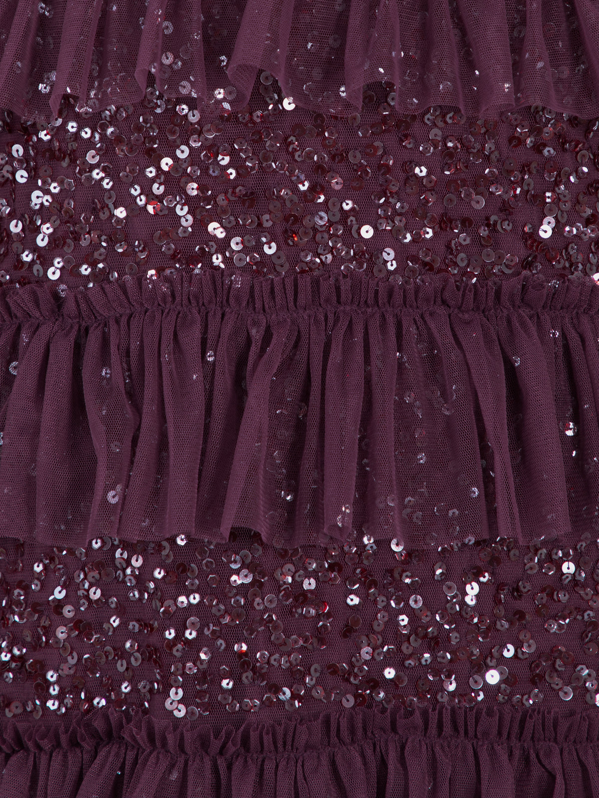 Maya Berry Embellished Ruffle Tiered Maxi Dress