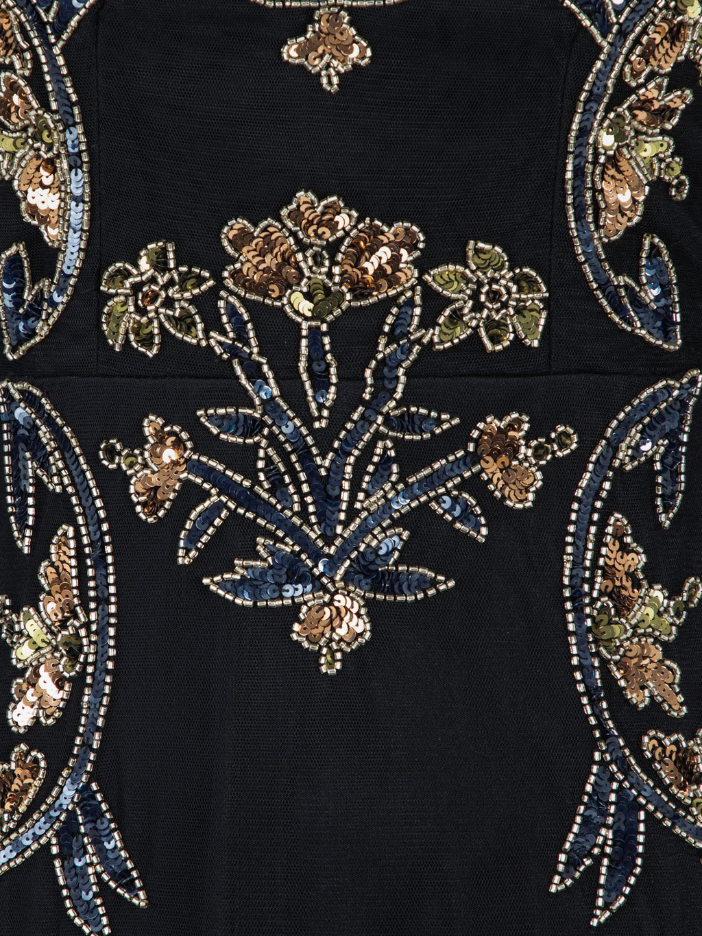 Maya Black Embellished Long Sleeve High Neck Midaxi Dress