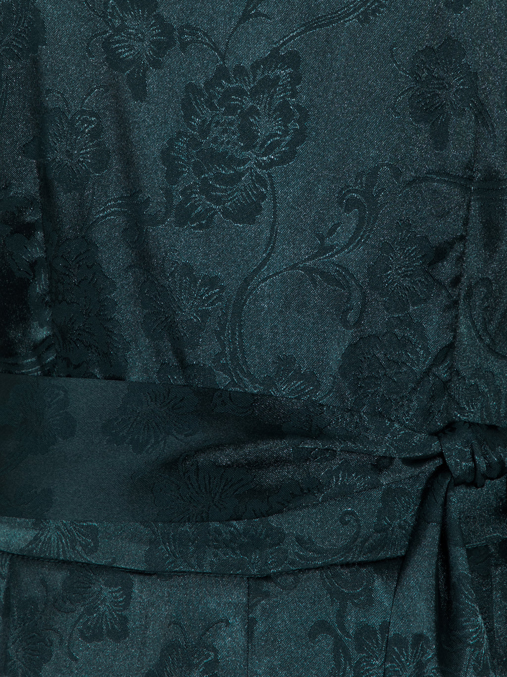 Lovedrobe Teal Stain Floral Jacquard V Back Wide Leg Jumpsuit