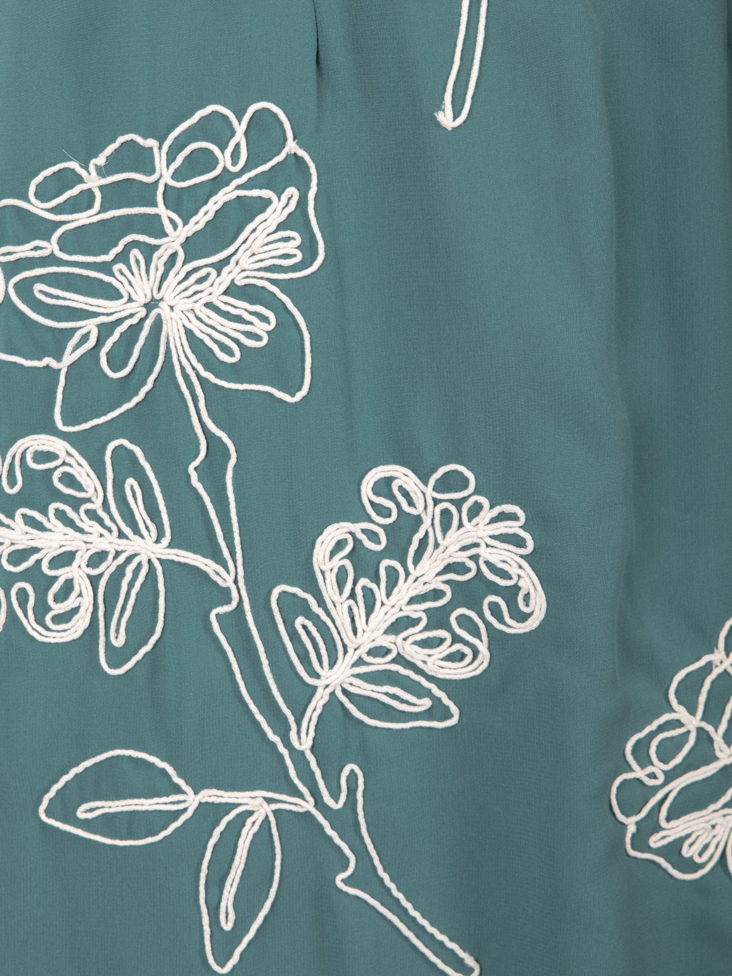 Maya Turquoise Floral Embroidered Bandeau Maxi Dress