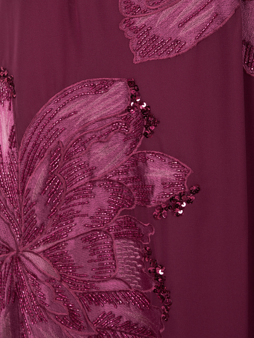 Maya Deep Pink Floral Embroidered Strappy Godet Maxi Dress