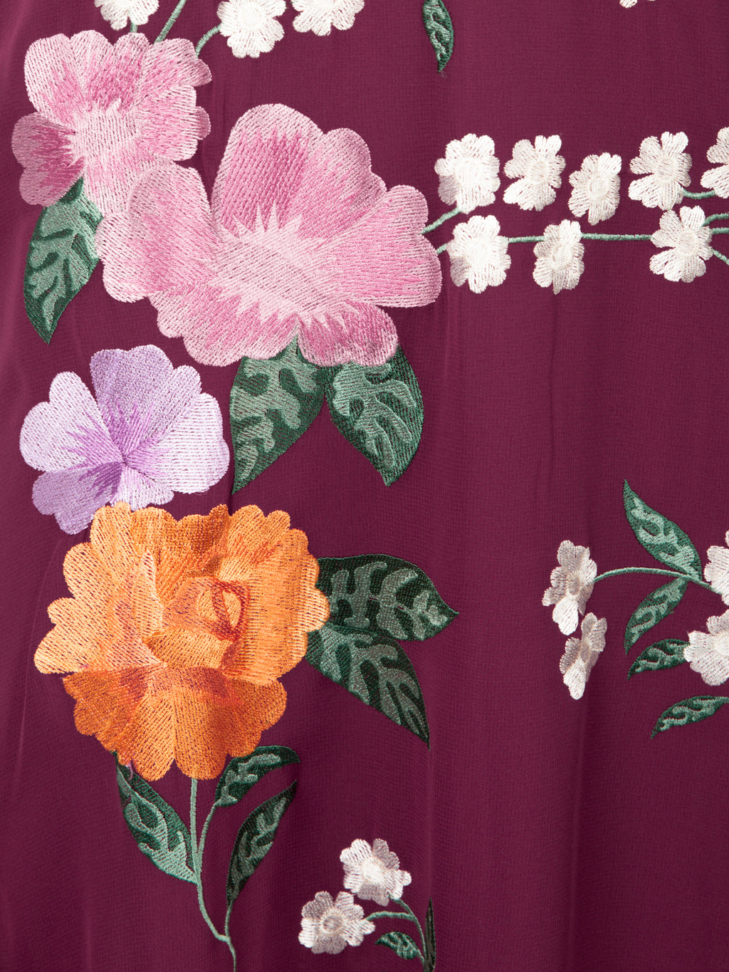 Maya Deep Pink Floral Embroidered Cape Sleeve Tie Back Maxi Dress