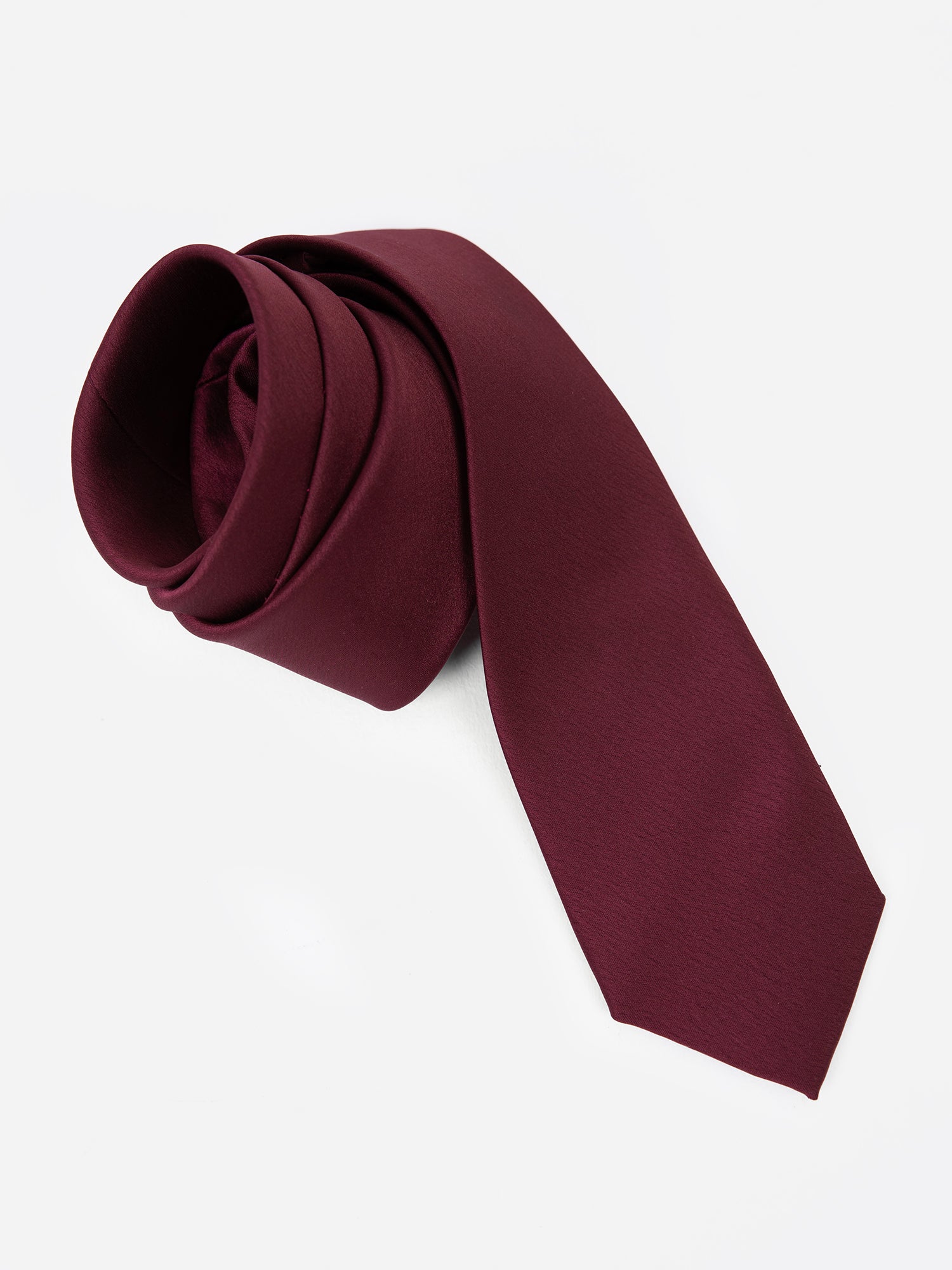 Cranberry Satin Tie and Pocket Square Set