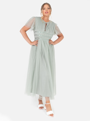 Anaya With Love Recycled Sage Green Midaxi Dress - PLUS SIZE Wholesale Pack