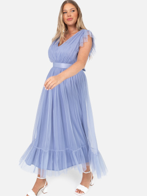 Anaya With Love Recycled Curve Heather Blue Midaxi Dress - PLUS SIZE Wholesale Pack