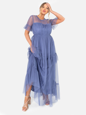 Anaya With Love Recycled Curve Sheer Yoke & Short Sleeve Maxi Dress - PLUS SIZE Wholesale Pack