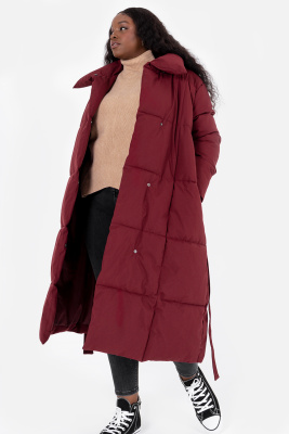 Lovedrobe Berry Padded Longline Coat with Belt & Pockets - Wholesale Pack