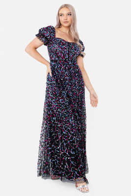 Maya Fully Embellished Sweetheart Neckline Maxi Dress - Wholesale Pack