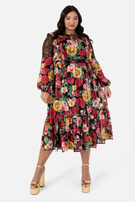 Lovedrobe Luxe Floral & Lace Midi Dress - Wholesale Pack