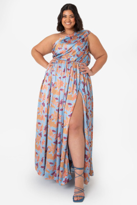 Anaya With Love Recycled Floral One Shoulder Maxi Dress - PLUS SIZE Wholesale Pack