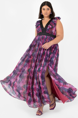 Anaya With Love Recycled Watercolour Tie Back Maxi Dress - PLUS SIZE Wholesale Pack