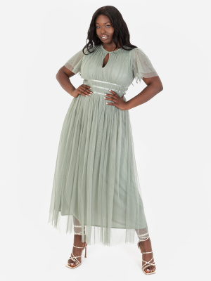 Anaya With Love Recycled Frosty Green Midaxi Dress With Keyhole Detail - PLUS SIZE Wholesale Pack