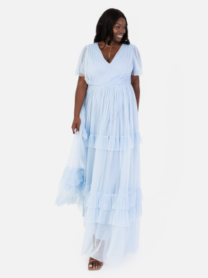 Anaya With Love Recycled Light Blue Ruffle Maxi Dress - PLUS SIZE Wholesale Pack