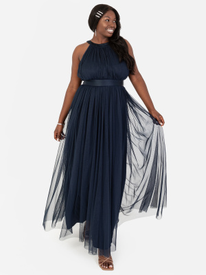 Anaya with Love Recycled Navy Halter Neck Maxi Dress - PLUS SIZE Wholesale Pack