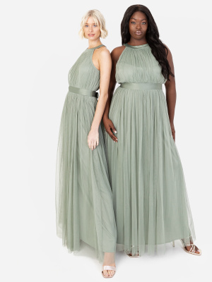 Anaya with Love Recycled Frosty Green Halter Neck Maxi Dress