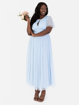 Anaya With Love Recycled Light Blue Midaxi Dress With Keyhole Detail - PLUS SIZE Wholesale Pack