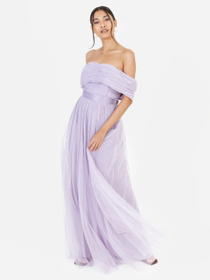 Anaya With Love Recycled Dusty Lilac Bardot Maxi Dress - STRAIGHT SIZE Wholesale Pack