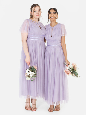 Anaya With Love Recycled Dusty Lilac Midaxi Dress With Keyhole Detail