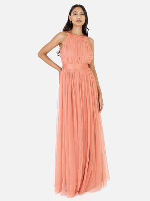 Anaya with Love Recycled Coral Halter Neck Maxi Dress - STRAIGHT SIZE Wholesale Pack
