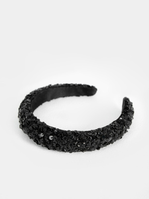 Maya Black Embellished Headband - Wholesale Pack