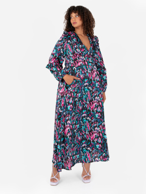 Lovedrobe Luxe Abstract Print Satin Midi Dress - PLUS SIZE Wholesale Pack