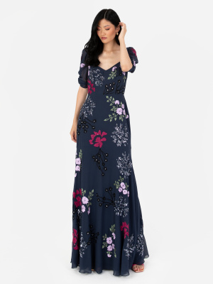 Maya Navy Embellished Sweetheart Neckline Maxi Dress - STRAIGHT SIZE Wholesale Pack