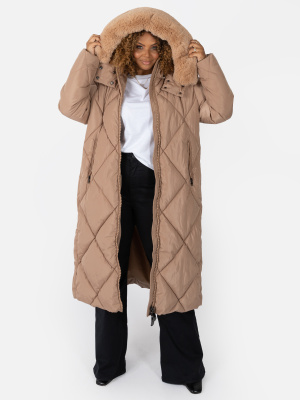 Lovedrobe Mink Longline Coat with Removable Faux Fur Hood - PLUS SIZE Wholesale Pack