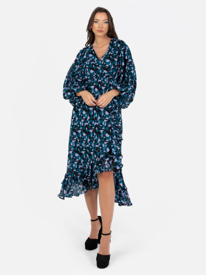 Lovedrobe Abstract Print Long Sleeve Midi Dress - STRAIGHT SIZE Wholesale Pack