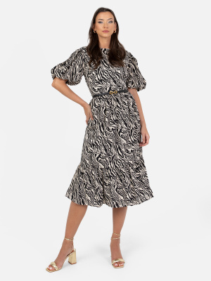 Lovedrobe Zebra Print Short Sleeve Midi Dress - STRAIGHT SIZE Wholesale Pack