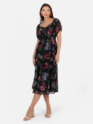 Lovedrobe Floral Print Sweetheart Neck Maxi Dress - STRAIGHT SIZE Wholesale Pack