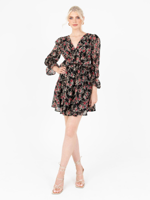 Lovedrobe Luxe Floral Long Sleeve Mini Dress - STRAIGHT SIZE Wholesale Pack