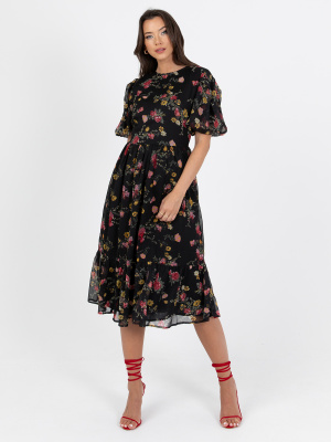 Lovedrobe Floral Print Short Sleeve Midi Dress - STRAIGHT SIZE Wholesale Pack