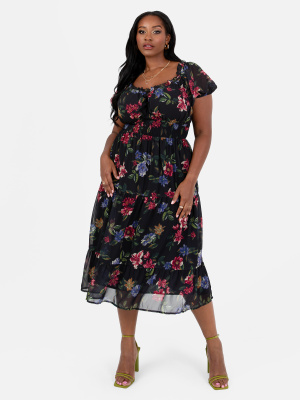 Lovedrobe Floral Print Sweetheart Neck Maxi Dress - PLUS SIZE Wholesale Pack