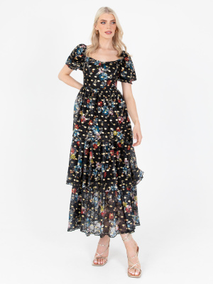 Lovedrobe Luxe Lace Floral Print Midaxi Dress - STRAIGHT SIZE Wholesale Pack