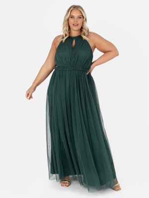 Anaya With Love Recycled Emerald Green Keyhole Halter Neck Maxi Dress - PLUS SIZE Wholesale Pack