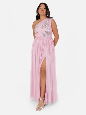 Maya Pink One Shoulder Embellished Maxi Dress - STRAIGHT SIZE Wholesale Pack