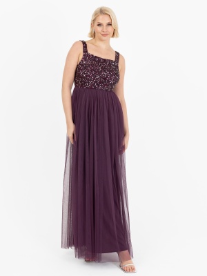 Maya Berry Embellished Strappy Maxi Dress - STRAIGHT SIZE Wholesale Pack