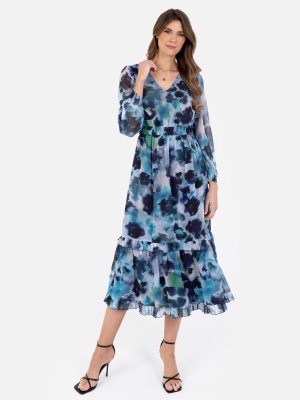 Lovedrobe Abstract Print Long Sleeve Midi Dress - Wholesale Pack